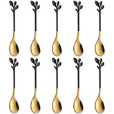 AnSaw Elegant Leaf coffee spoon 4.7-inch for precise demitasse stirring with refined style