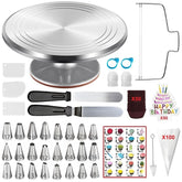 ANSLYQA 237-pcs cake decorating kit with rotating turntable for steady decorating