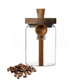 ANSQU glass jar with wooden lid shows contents clearly for quick checks