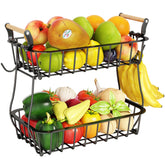 ANTOPY 2-tier fruit basket with open-wire design for organized countertop storage.