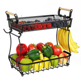 ANTOPY 2-tier fruit basket on countertop keeping produce organized and accessible.