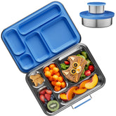 AOHEA stainless steel bento lid close-up highlighting leakproof seal for kids' lunches.