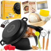 Aollewoiti pre-seasoned Dutch oven with lid, 5 qt capacity for even baking