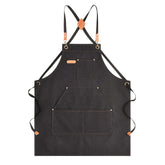 Aoomzoon canvas apron with cross-back strap for all-day cooking comfort