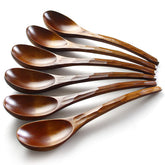 AOOSY wooden spoon with nanmu round head for comfortable ramen and soups.