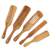 AOOSY wooden spurtle set flat spatula large for flipping and serving
