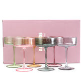 AOROTOE color ripple champagne coupe glass for elegant entertaining