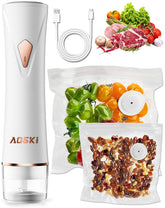 AOSKI compact vacuum sealer seals a bag for extended freshness.