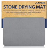 AOTASO stone drying mat gray 12x16 on counter keeps surfaces dry.