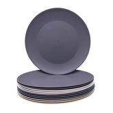AOYITE plastic dinner plates 12 piece set in bright colors for family meals