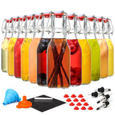 AOZITA 12-pack swing-top glass bottles with airtight lids for fermentation.