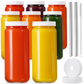 AOZITA 8-pack 16oz glass bottles perfect for juice and smoothies
