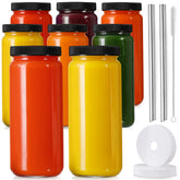 AOZITA 8-pack glass juicing bottles with lids for organized prep