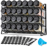 AOZITA 4-tier spice rack with clear jars enables quick cooking prep