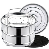 AOZITA stackable steamer insert pans for IP enable simultaneous cooking of different foods