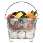 AOZITA 2-tier steamer basket in Instant Pot ready for multi-dish steaming