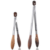 Aphumedc 12-inch walnut-tip tongs offer gentle contact and non-scratch cooking.