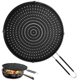 Apidgrowth splatter screen over frying pan protects stovetop from oil splatter