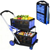 APOXCON shopping cart with two crates for organized groceries