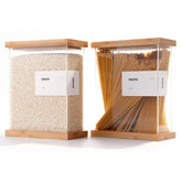 APT 1101 bamboo food dispenser with airtight lid for cereal storage.