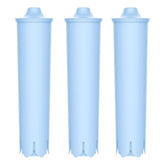 AQUA CREST coffee filter packaging compatible with Jura Clearyl blue for clearer water.