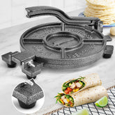 ARC Tortilla Press 10.4 inch close-up shows durable cast iron and stone-like finish.
