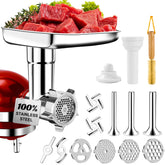 Arcbt meat grinder attachment for KitchenAid in action with smooth grinding