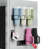 Arctiiro magnetic Stanley cup holder on fridge side keeps 40 oz tumblers secure and accessible.
