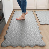 Arenarug upgrade scalloped edges kitchen mats with cushioned comfort for standing tasks.