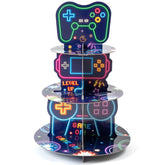 ArianQicult neon video game cupcake stand with a bright 3-tier glow display