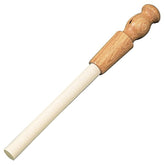 Arkansas Sharpeners Superstick ceramic rod in white, top view, for precise edge maintenance on kitchen blades.