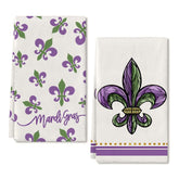 ARKENY Mardi Gras fleur-de-lis dish towel for fast drying and festive kitchen style.