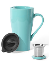 ARRADEN tea mug with infuser in mint green for easy steeping and aroma