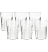 Arrow Home Products clear 10 oz tumbler set, stackable for space-saving entertaining.