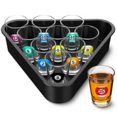 Arrowbash billiards shot glasses set of ten colorful pool ball glasses for entertaining