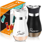 Arrozon salt and pepper shakers with a glass bottom for easy visibility.