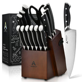 Arrtcy knife set block with knives displayed for secure storage and durability