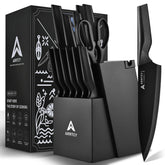 Arrtcy knife-set-with-block for organized storage and precision slicing