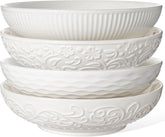 Artena pasta bowls embossed exterior for elegant entertaining and serving