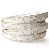 Artena pasta bowls set of four with damask embossing for stylish serving