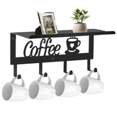 ArtHue wall-mounted mug holder with four hooks keeps mugs organized on kitchen wall