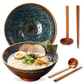ArtifexCeram ramen bowls 8-inch Verdigris Green with elegant glaze for generous noodle servings