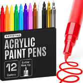 Artistro 12 regular paint pens with a fine 0.7mm tip for precise detailing.