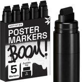 ARTISTRO 5 Black paint marker on glass for bold, opaque lines and quick drying.