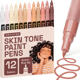 Artistro skin tone pens close-up of glossy ink for glass marking
