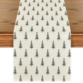 Artoid Mode beige Xmas Tree table runner, front view, festive style and surface protection.