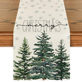 Artoid Mode beige pine tree snowflake table runner enhances holiday table decor