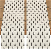 Artoid Mode beige Xmas tree pattern table runner for festive dining.