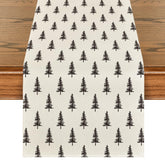 Artoid Mode beige Xmas tree runner on dining table protecting surfaces while adding festive style