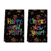 Artoid Mode black polka dot star fireworks towels ideal for holiday kitchen prep